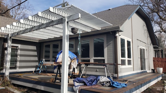 exterior space featuring a pergola