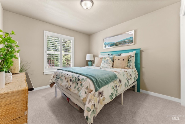 bedroom featuring baseboards and carpet flooring
