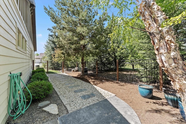 view of yard featuring fence