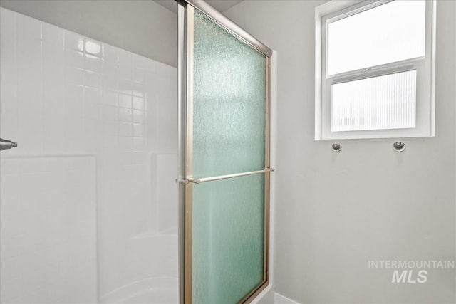 4084 E Esperanto St, Meridian, ID 83642 - bathroom featuring a shower with shower door