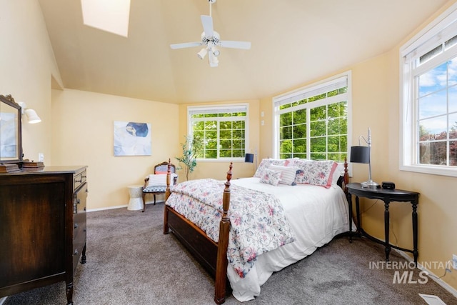 992 N Pinnacle, Eagle, ID 83616 - bedroom featuring carpet flooring, lofted ceiling, baseboards, ceiling fan, and a skylight