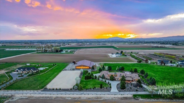 7600 W Ledgerwood Ln, Meridian, ID 83646 - aerial view at dusk with a mountain view