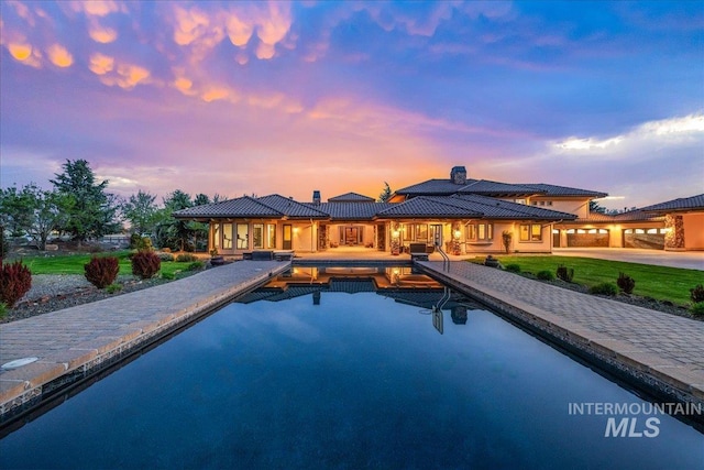 7600 W Ledgerwood Ln, Meridian, ID 83646 - view of pool at dusk
