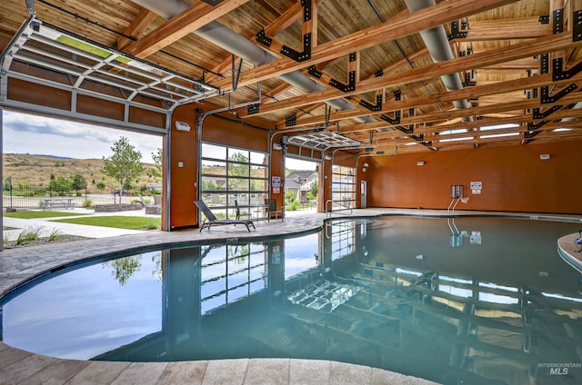 community pool featuring a mountain view
