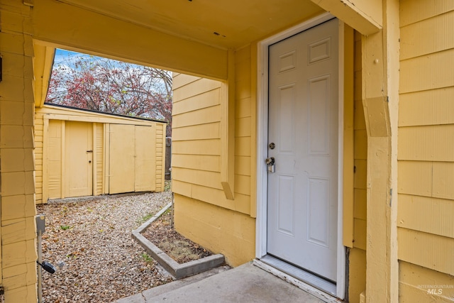 view of doorway to property