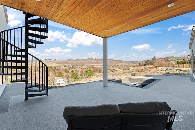 3492 E Heartleaf Dr, Boise, ID 83716 - view of patio with stairway and a mountain view