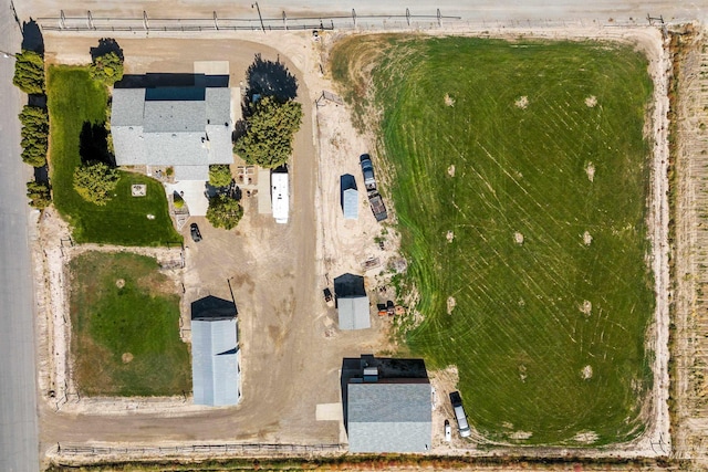 drone / aerial view with a rural view