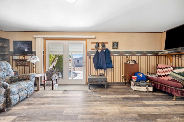 living room featuring hardwood / wood-style floors