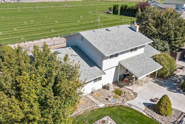 bird's eye view featuring a rural view