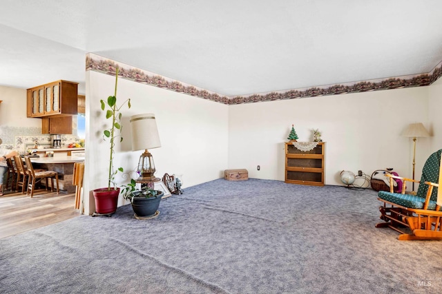 living area featuring hardwood / wood-style floors