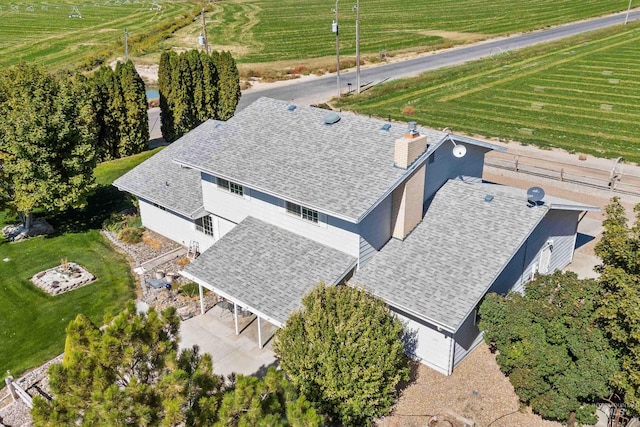 drone / aerial view featuring a rural view