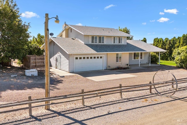 view of property featuring a garage