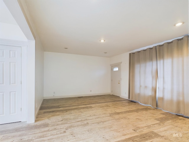 empty room featuring light wood-type flooring