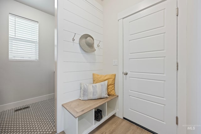 mudroom featuring light hardwood / wood-style floors