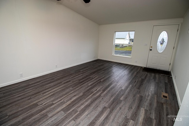 entrance foyer featuring dark hardwood / wood-style floors