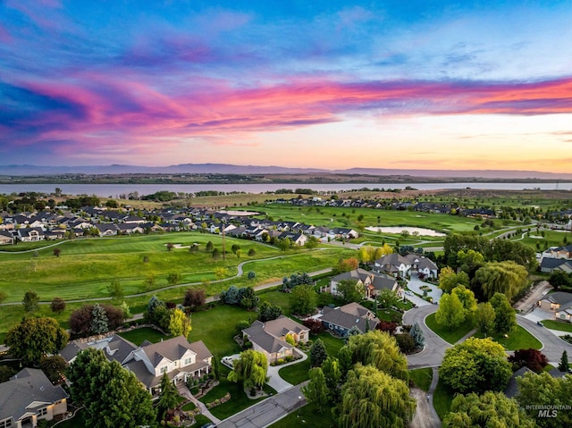 12258 Whitechapel Way, Nampa, ID 83686 - aerial view at dusk of a residential view, a water view, and golf course view