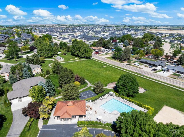 12258 Whitechapel Way, Nampa, ID 83686 - aerial view of residential area featuring a pool area