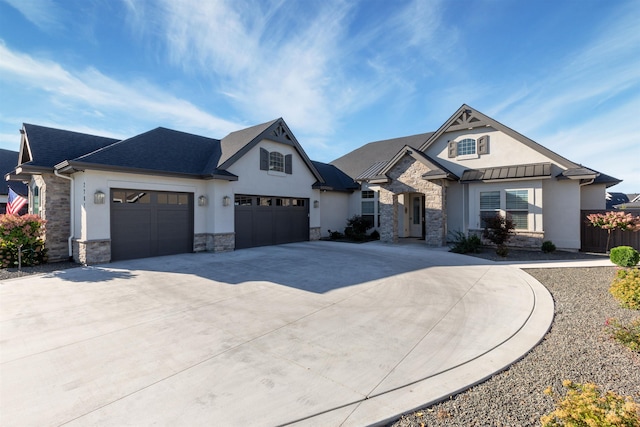 view of front of home with a garage