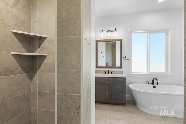 2716 N Heirloom Ave, Eagle, ID 83616 - full bathroom with a freestanding bath and vanity