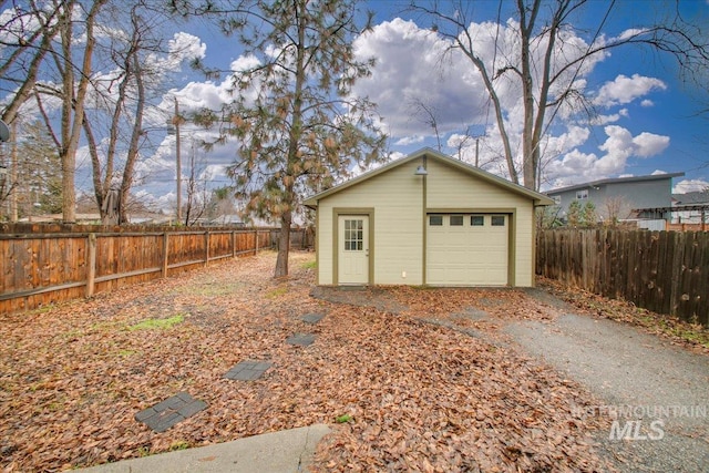 view of garage