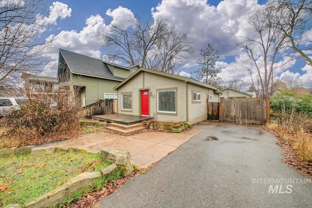 view of front of house with a patio area