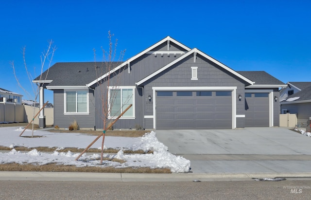 view of front of house with a garage