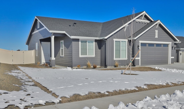 view of front of home with a garage