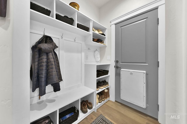 mudroom featuring wood finished floors