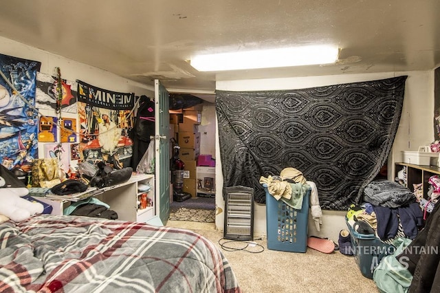 bedroom featuring carpet