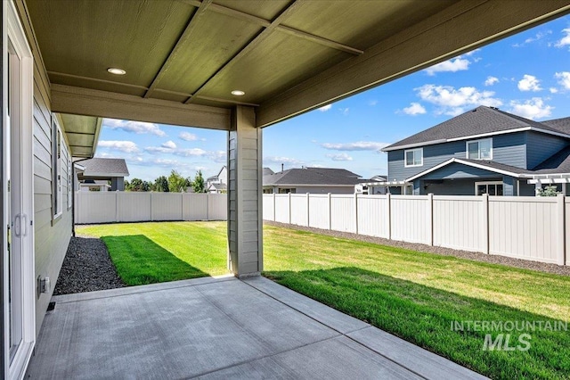 17639 N El Dorado Ave, Nampa, ID 83687 - fenced backyard featuring a patio