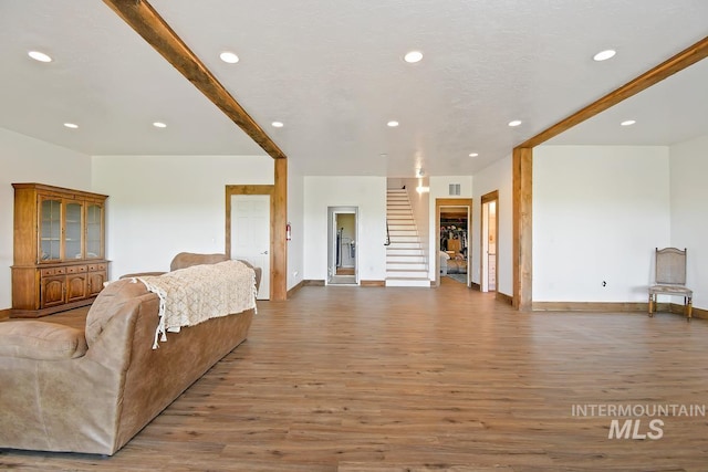 living room featuring hardwood / wood-style flooring