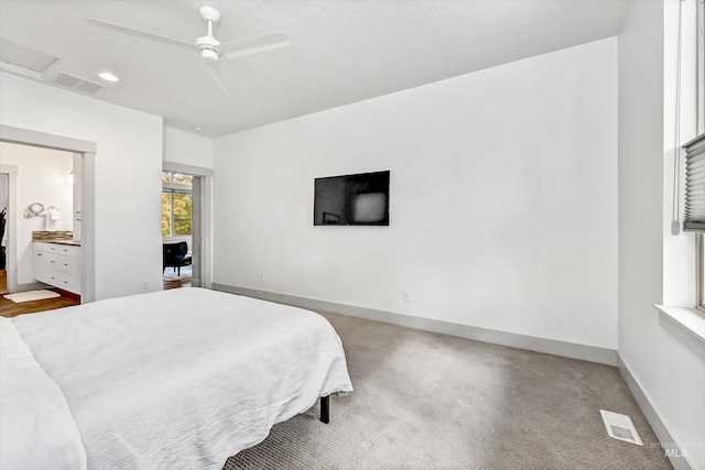 6420 W Glencrest Ln, Boise, ID 83714 - carpeted bedroom with visible vents, a ceiling fan, and baseboards