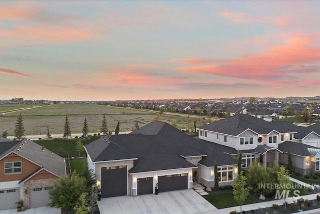 1093 N Morehouse Ave, Eagle, ID 83616 - aerial view at dusk featuring a residential view