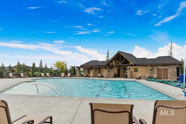 1093 N Morehouse Ave, Eagle, ID 83616 - pool with a patio area and fence