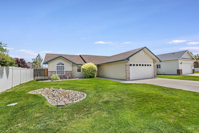 1460 N Pointe Dr, Twin Falls, ID 83301 - ranch-style house with a garage, brick siding, concrete driveway, and a shingled roof