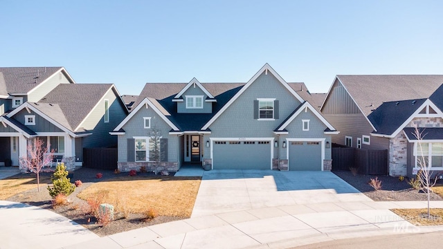 craftsman-style house with a garage