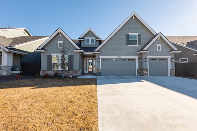 craftsman inspired home featuring a garage