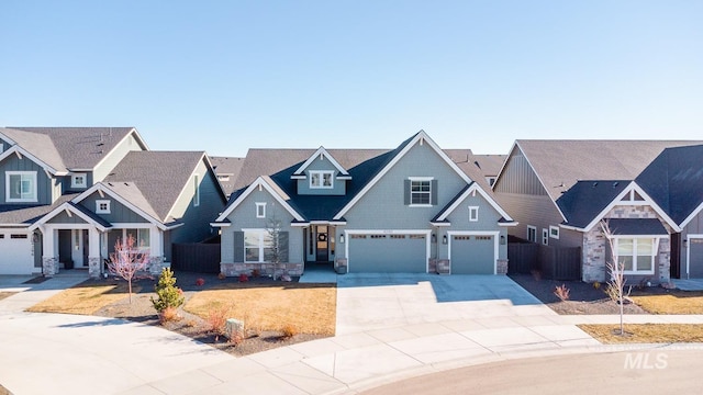 craftsman house with a garage