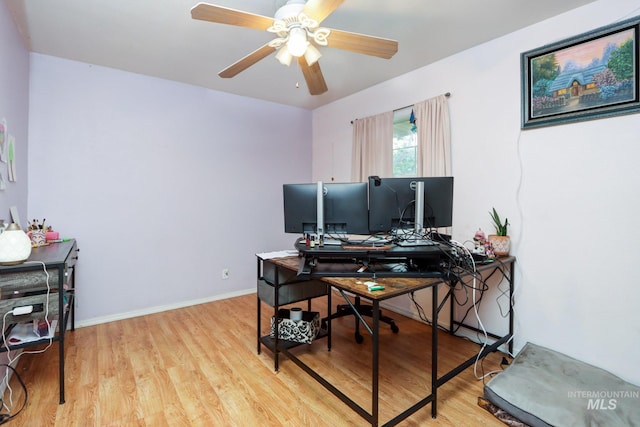 731 W 4th St, Emmett, ID 83617 - office space featuring light wood-type flooring and a ceiling fan