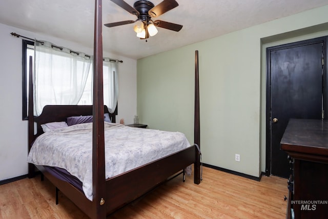 731 W 4th St, Emmett, ID 83617 - bedroom with light wood-style floors and a ceiling fan