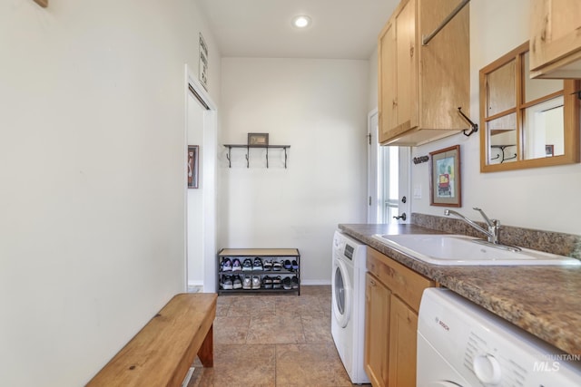 kitchen featuring washer / clothes dryer and sink