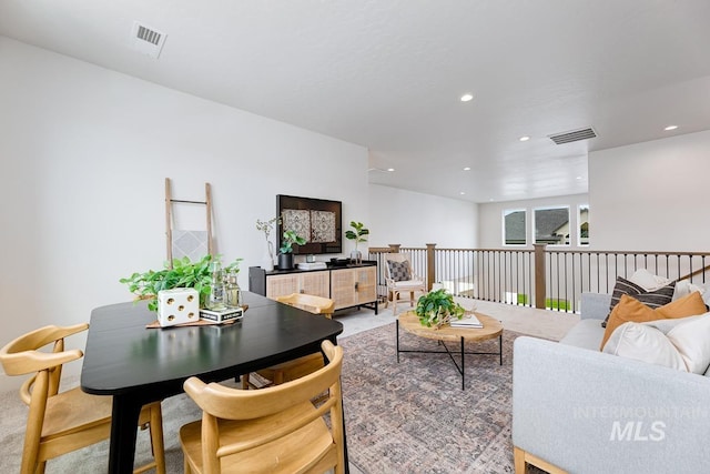 living room with carpet flooring