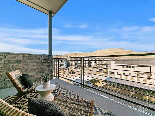 balcony with a mountain view