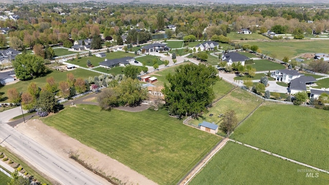 bird's eye view with a residential view