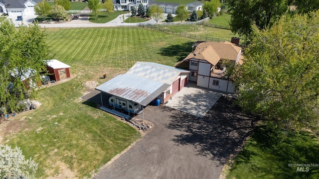 bird's eye view featuring a residential view