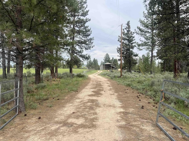 view of street with a rural view