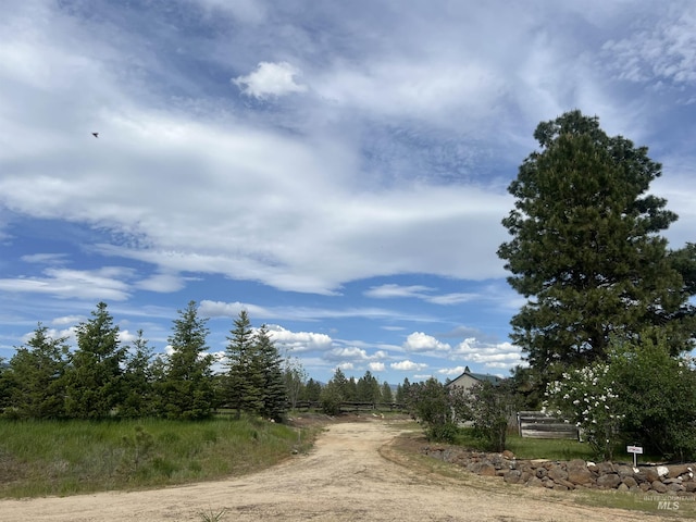 view of street with a rural view