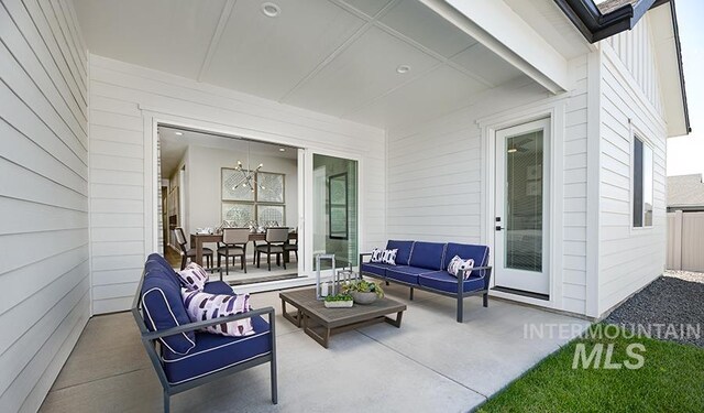 view of patio with an outdoor living space