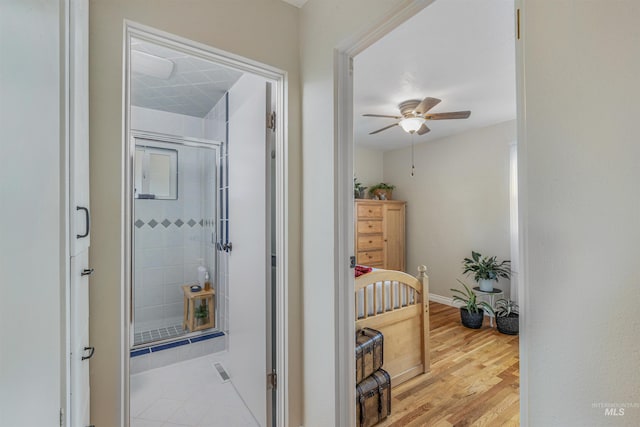 3233 8th St, Lewiston, ID 83501 - corridor with baseboards and wood finished floors