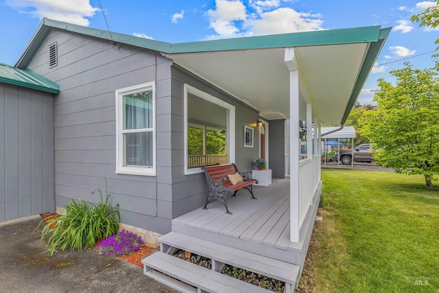 3233 8th St, Lewiston, ID 83501 - wooden porch with a yard